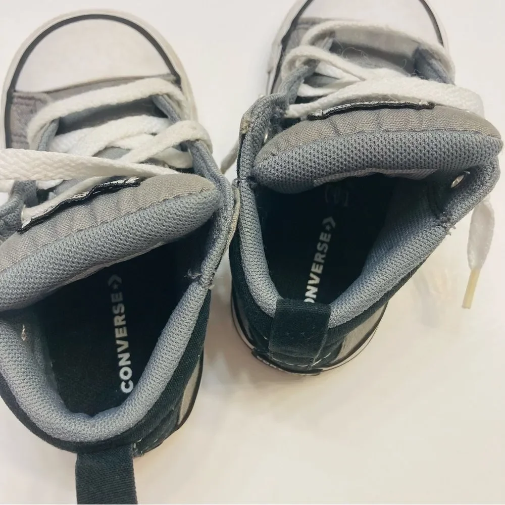 Converse Chuck Taylor Axle Infant Size 6 Grey Black Mid Top Sneakers‎ Canvas